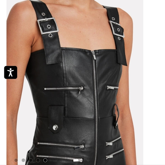 WE WORE WHAT Moto Overalls vegan leather jumpsuit - Picture 3 of 3